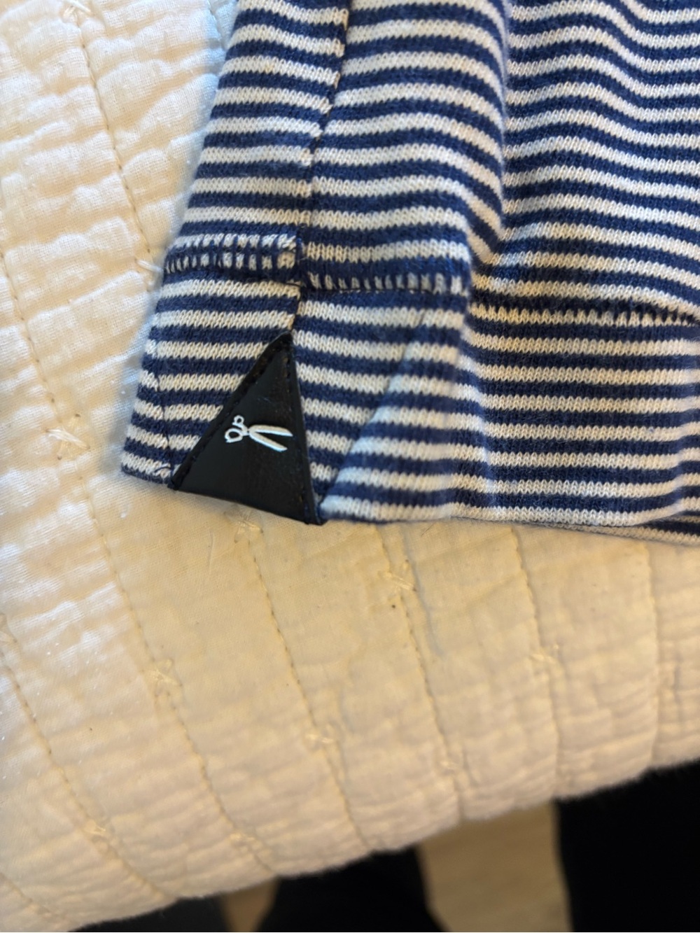 Denham Jeans Navy & White Striped Long-Sleeve Tunic with Button Detail - Picture 7 of 7